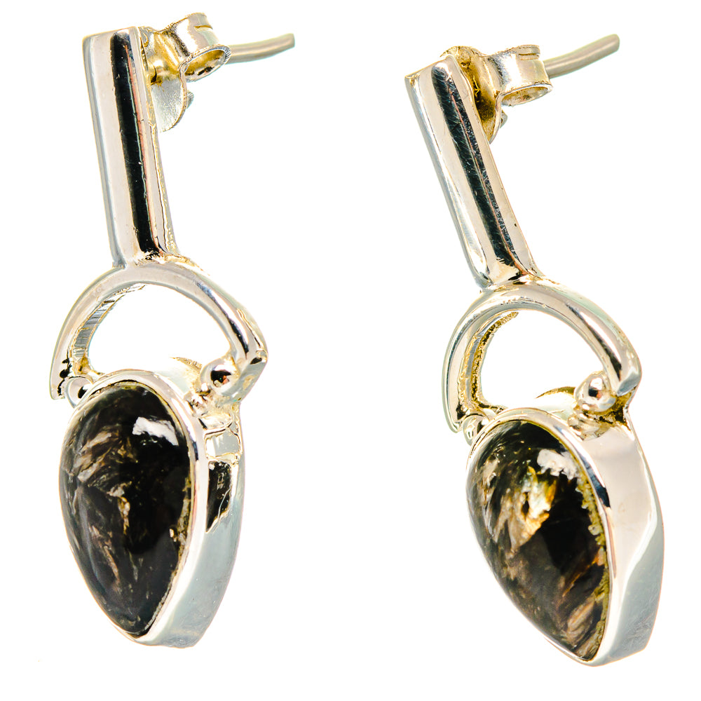 Golden Seraphinite Earrings handcrafted by Anasilvercos - EARR422809
