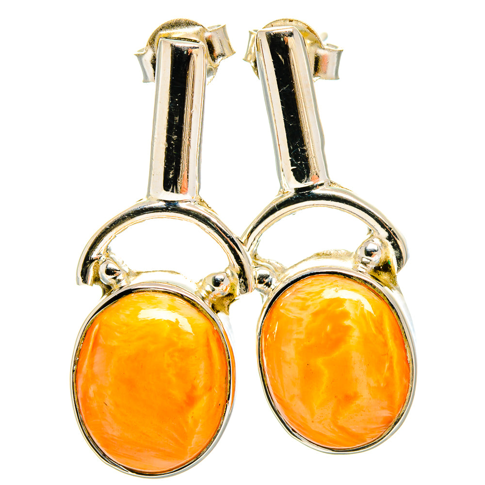 Yellow Agate Earrings handcrafted by Anasilvercos - EARR422846