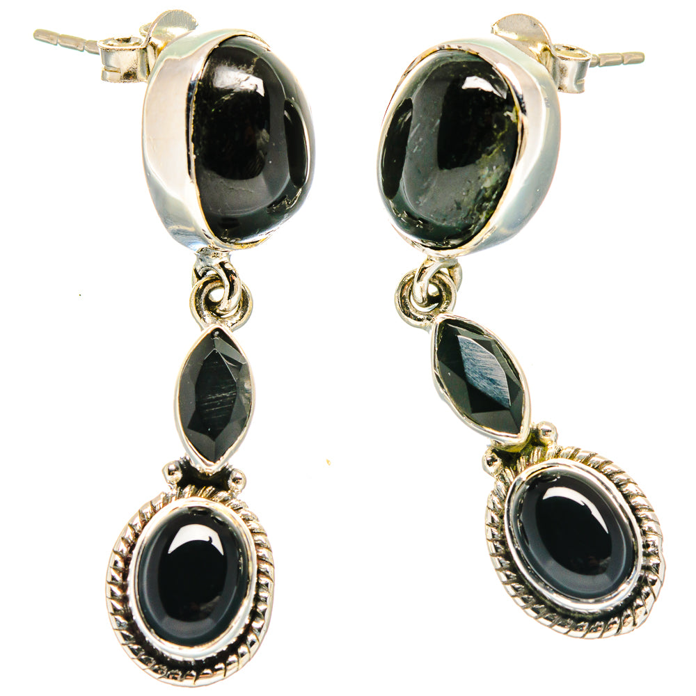 Black Onyx Earrings handcrafted by Anasilvercos - EARR422850