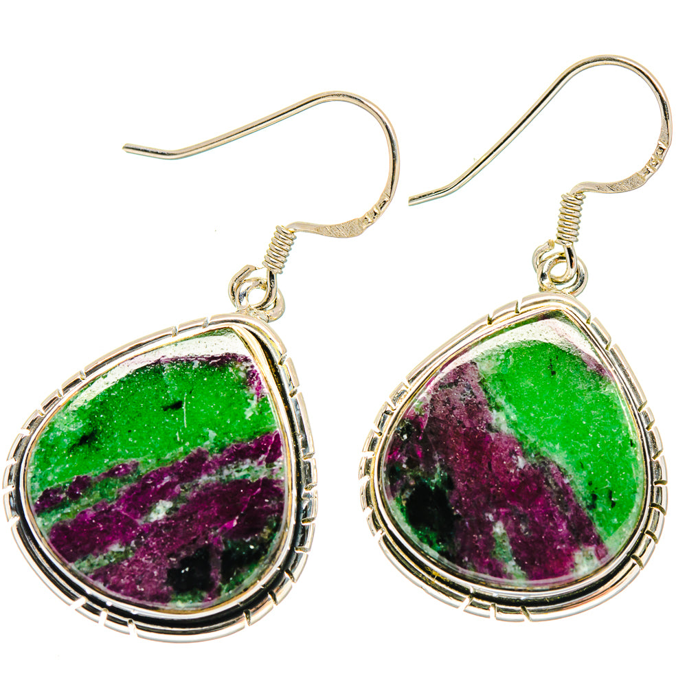 Ruby Zoisite Earrings handcrafted by Anasilvercos - EARR422857