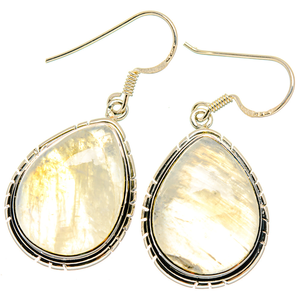 Rainbow Moonstone Earrings handcrafted by Anasilvercos - EARR422865