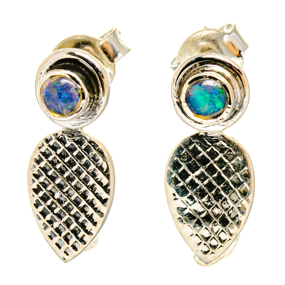 Ethiopian Opal Earrings handcrafted by Anasilvercos - EARR422879 - Photo 2
