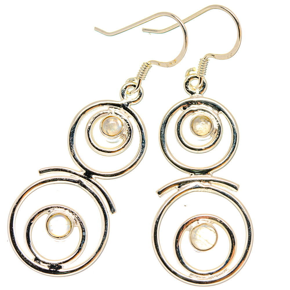Rainbow Moonstone Earrings handcrafted by Anasilvercos - EARR422888