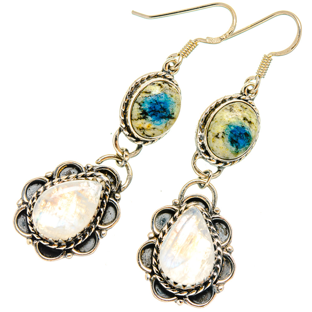 Rainbow Moonstone Earrings handcrafted by Anasilvercos - EARR422899