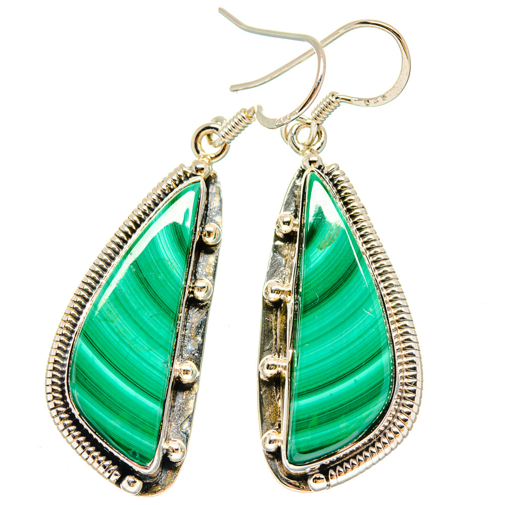 Malachite Earrings handcrafted by Anasilvercos - EARR422911
