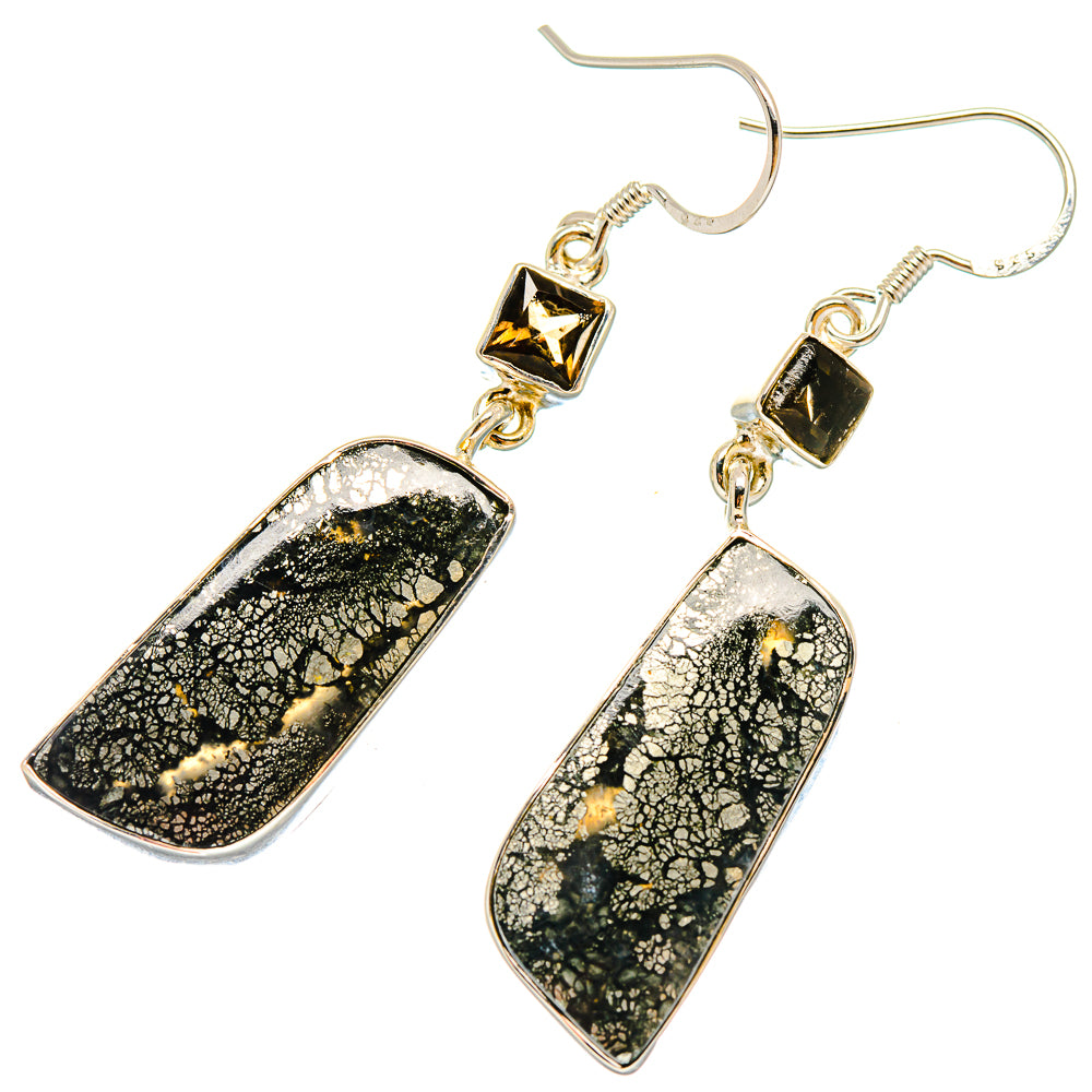 Pyrite Agate Earrings handcrafted by Anasilvercos - EARR422914