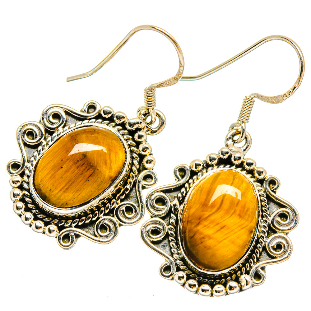 Tiger Eye Earrings handcrafted by Anasilvercos - EARR422946