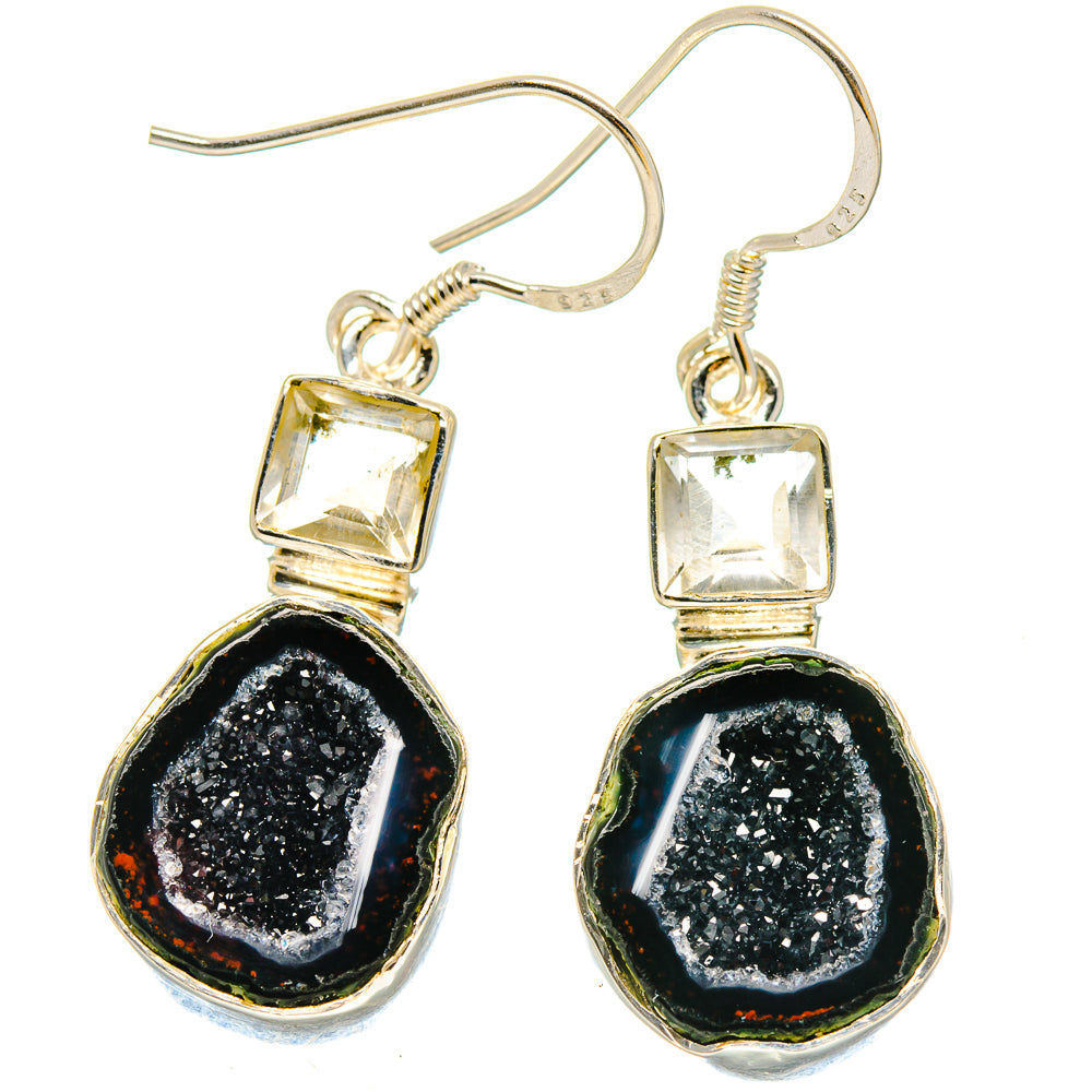 Coconut Druzy Geode Earrings handcrafted by Anasilvercos - EARR422955