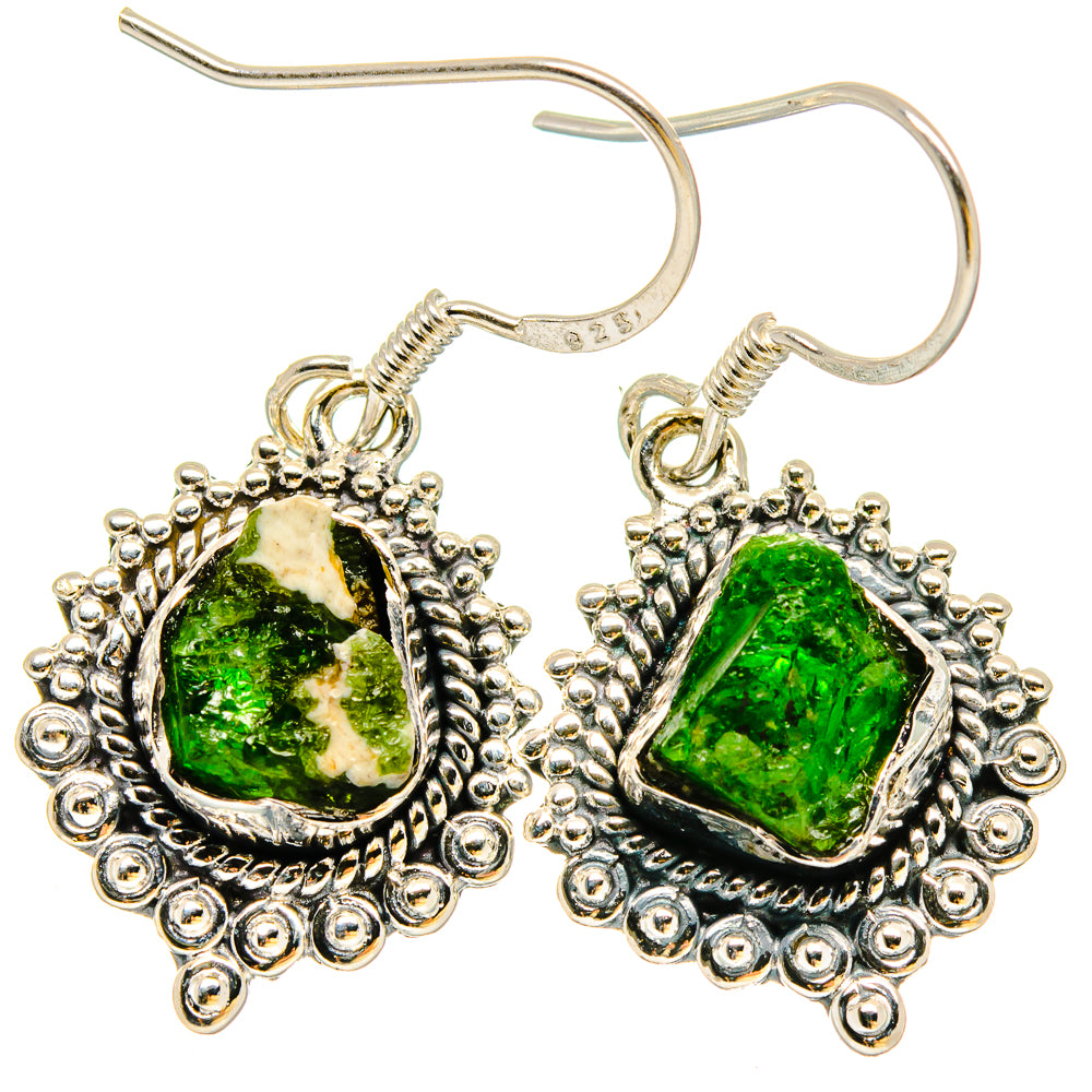 Chrome Diopside Earrings handcrafted by Anasilvercos - EARR422957