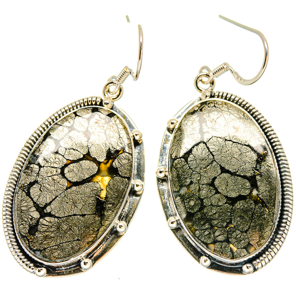 Pyrite Agate Earrings handcrafted by Anasilvercos - EARR422958