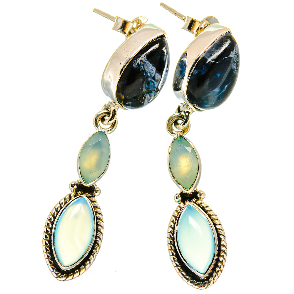 Aqua Chalcedony Earrings handcrafted by Anasilvercos - EARR422966
