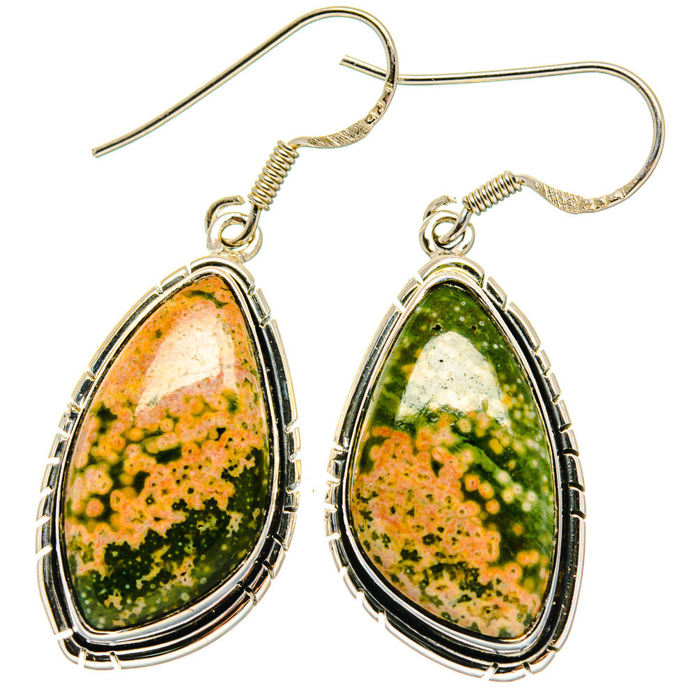 Ocean Jasper Earrings handcrafted by Anasilvercos - EARR422977