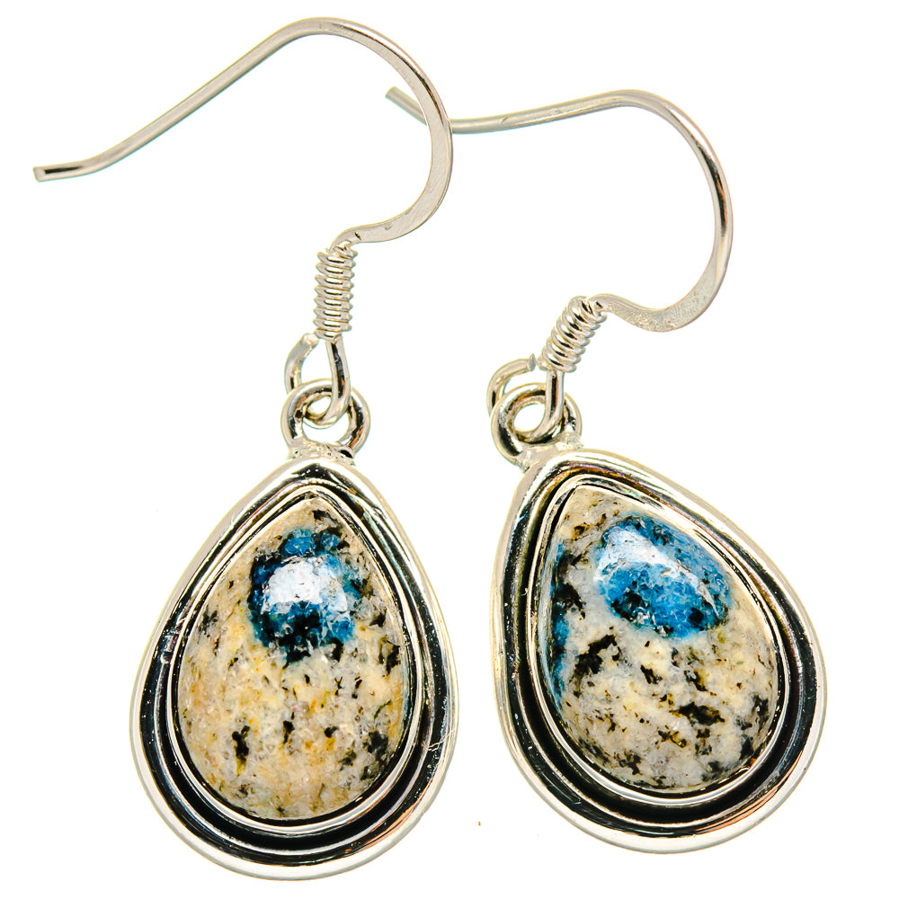K2 Blue Azurite Earrings handcrafted by Anasilvercos - EARR422980
