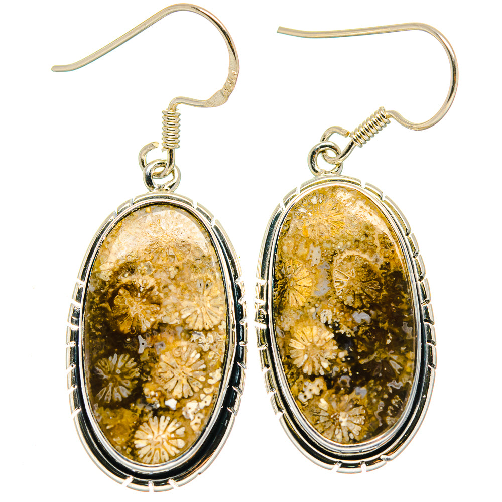 Fossil Coral Earrings handcrafted by Anasilvercos - EARR422997