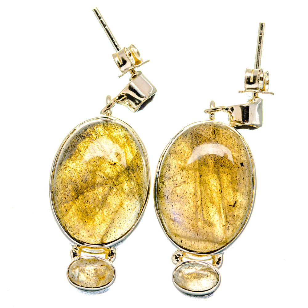 Labradorite, White Quartz Earrings handcrafted by Anasilvercos - EARR423000