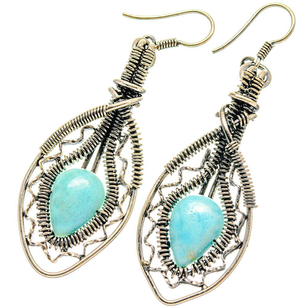 Larimar Earrings handcrafted by Anasilvercos - EARR423014
