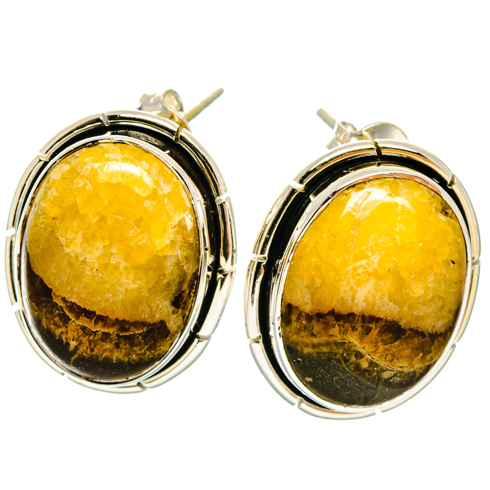 Septarian Nodule Earrings handcrafted by Anasilvercos - EARR423022 - Photo 2