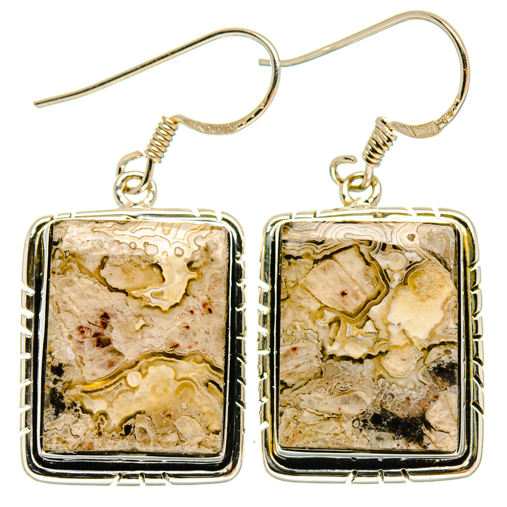 Laguna Lace Agate Earrings handcrafted by Anasilvercos - EARR423042