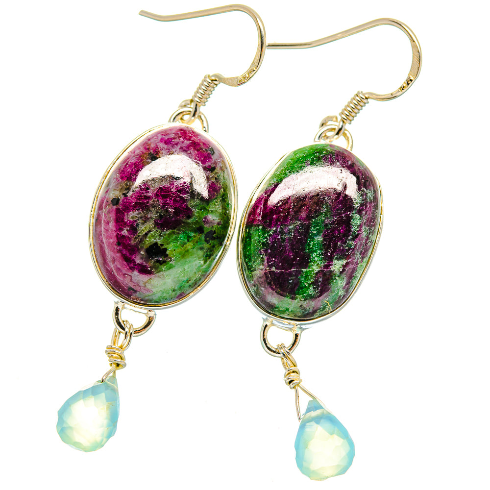 Ruby Zoisite Earrings handcrafted by Anasilvercos - EARR423043