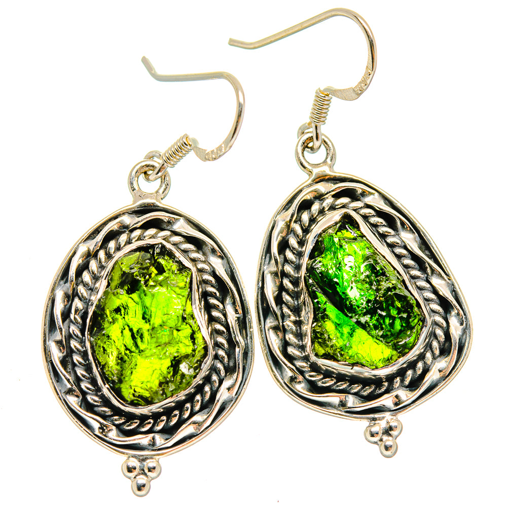 Chrome Diopside Earrings handcrafted by Anasilvercos - EARR423047
