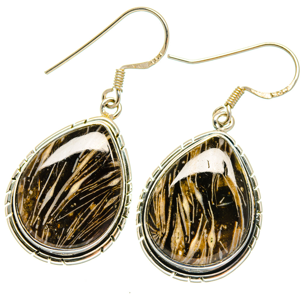 Peanut Wood Jasper Earrings handcrafted by Anasilvercos - EARR423048