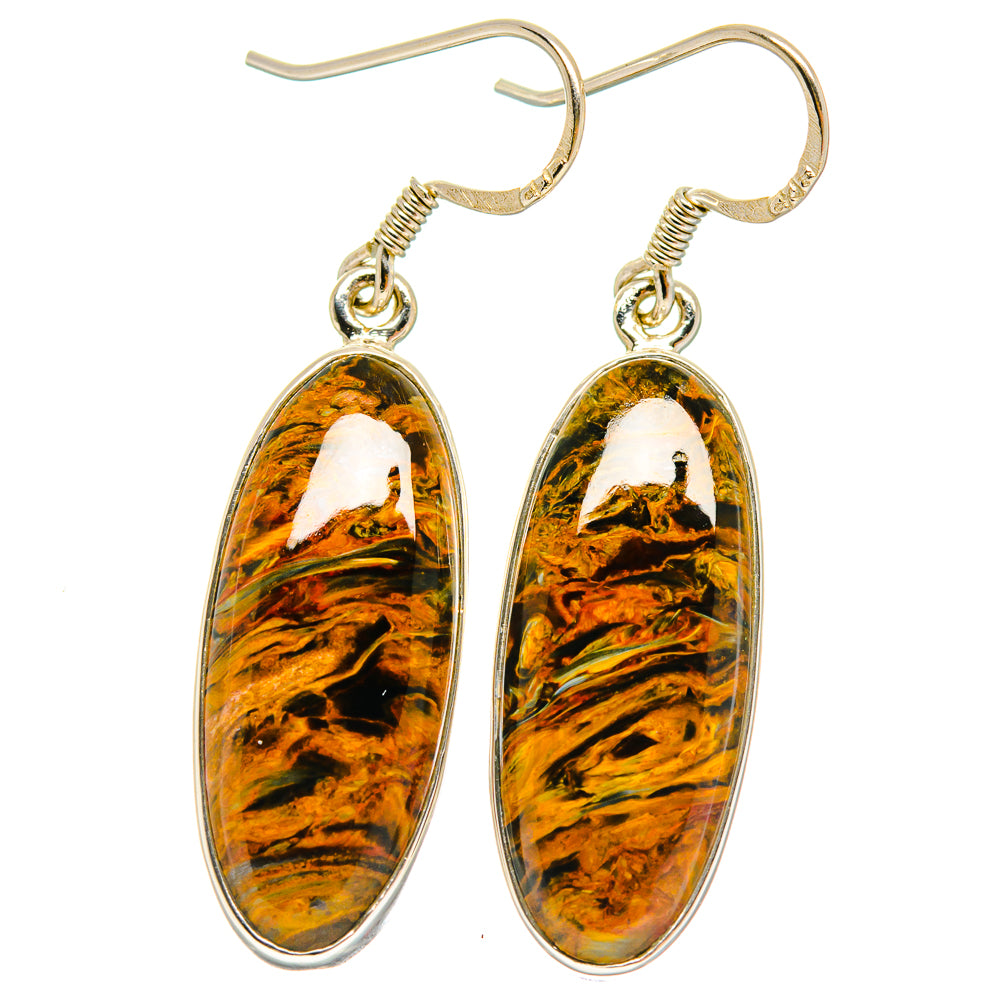 Golden Pietersite Earrings handcrafted by Anasilvercos - EARR423050