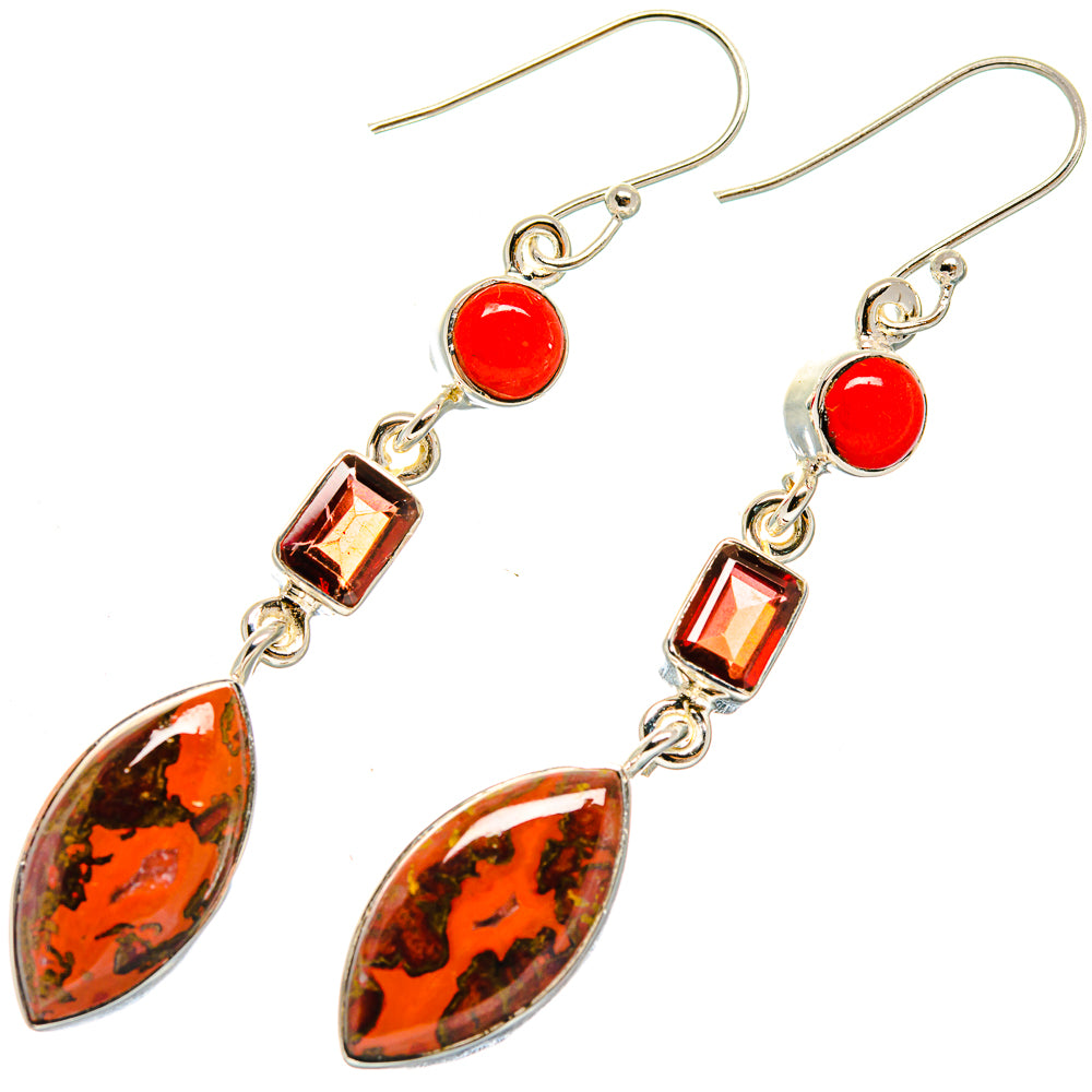 Red Jasper Earrings handcrafted by Anasilvercos - EARR423060