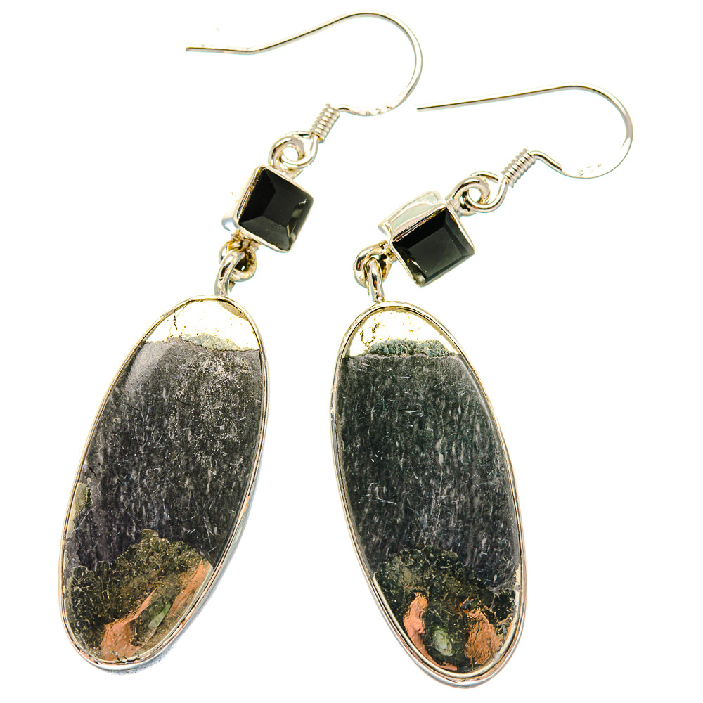 Pyrite Agate Earrings handcrafted by Anasilvercos - EARR423064