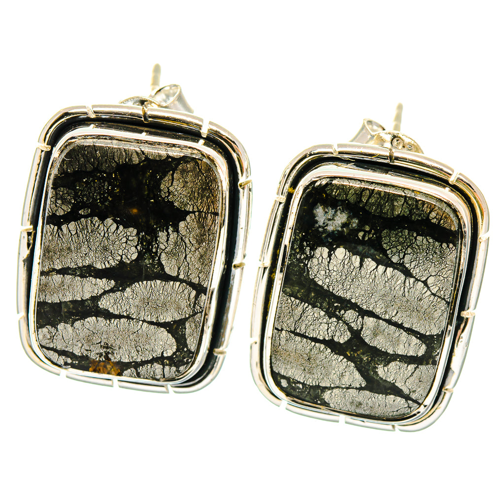 Pyrite In Black Onyx Earrings handcrafted by Anasilvercos - EARR423069