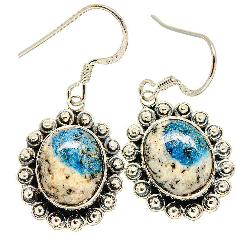 K2 Blue Azurite Earrings handcrafted by Anasilvercos - EARR423071