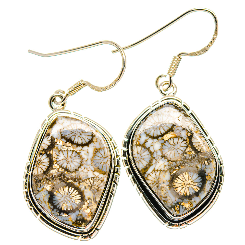 Fossil Coral Earrings handcrafted by Anasilvercos - EARR423080