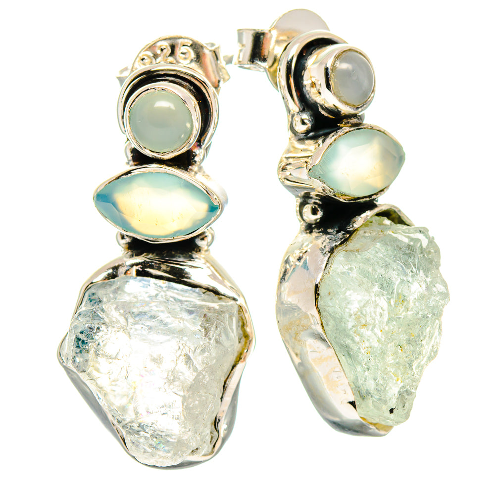 Rainbow Moonstone Earrings handcrafted by Anasilvercos - EARR423083