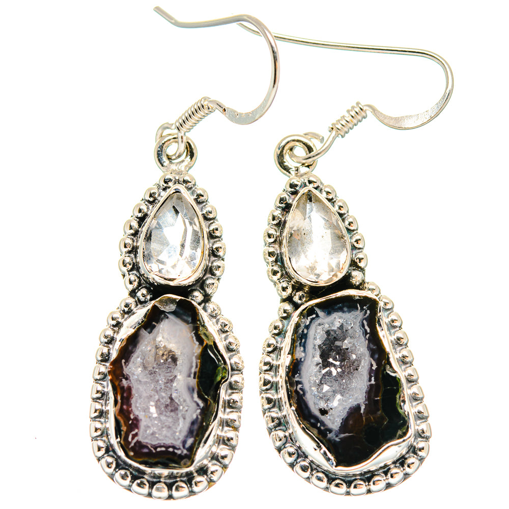 Coconut Geode Slice Earrings handcrafted by Anasilvercos - EARR423086