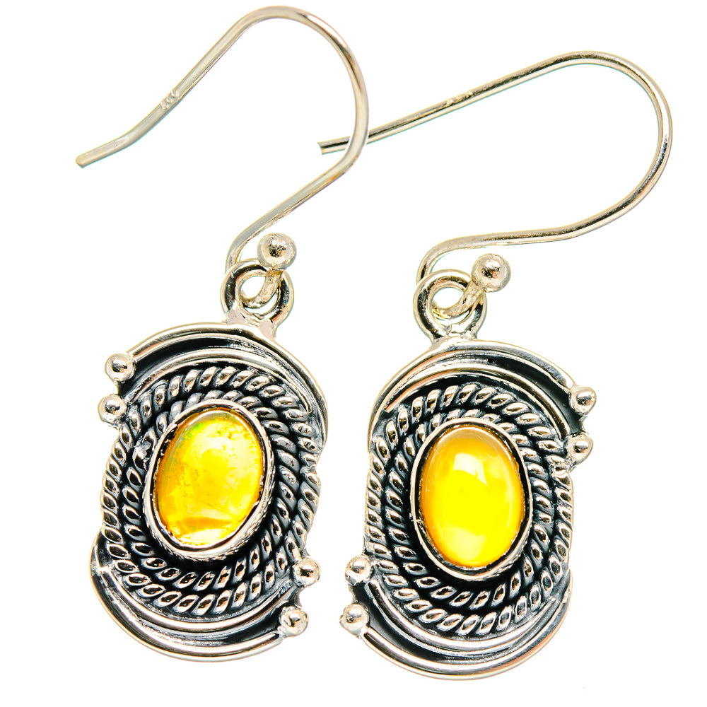 Ethiopian Opal Earrings handcrafted by Anasilvercos - EARR423097