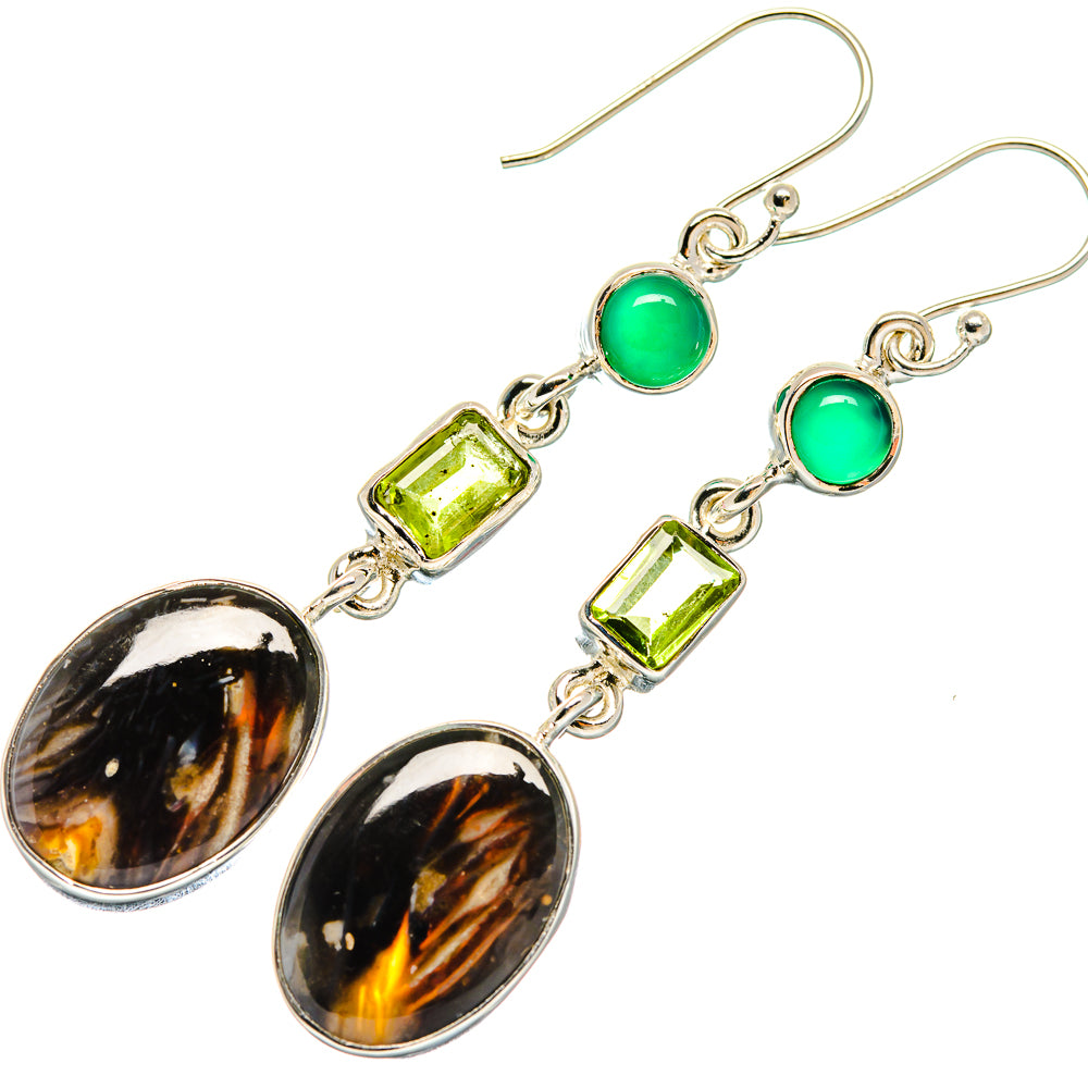 Peanut Wood Jasper Earrings handcrafted by Anasilvercos - EARR423113