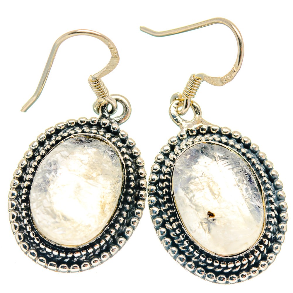 Rainbow Moonstone Earrings handcrafted by Anasilvercos - EARR423164 - Photo 2