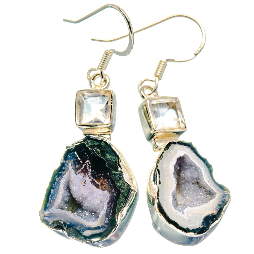 Coconut Geode Druzy Earrings handcrafted by Anasilvercos - EARR423184