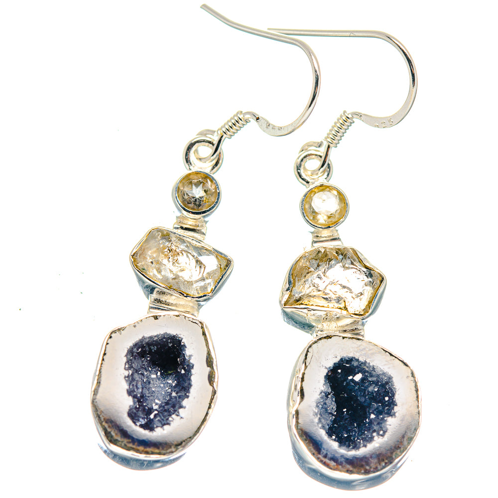 Coconut Geode Druzy Earrings handcrafted by Anasilvercos - EARR423205