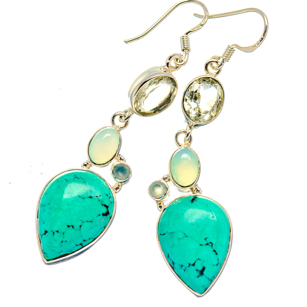 Turquoise Earrings handcrafted by Anasilvercos - EARR423209