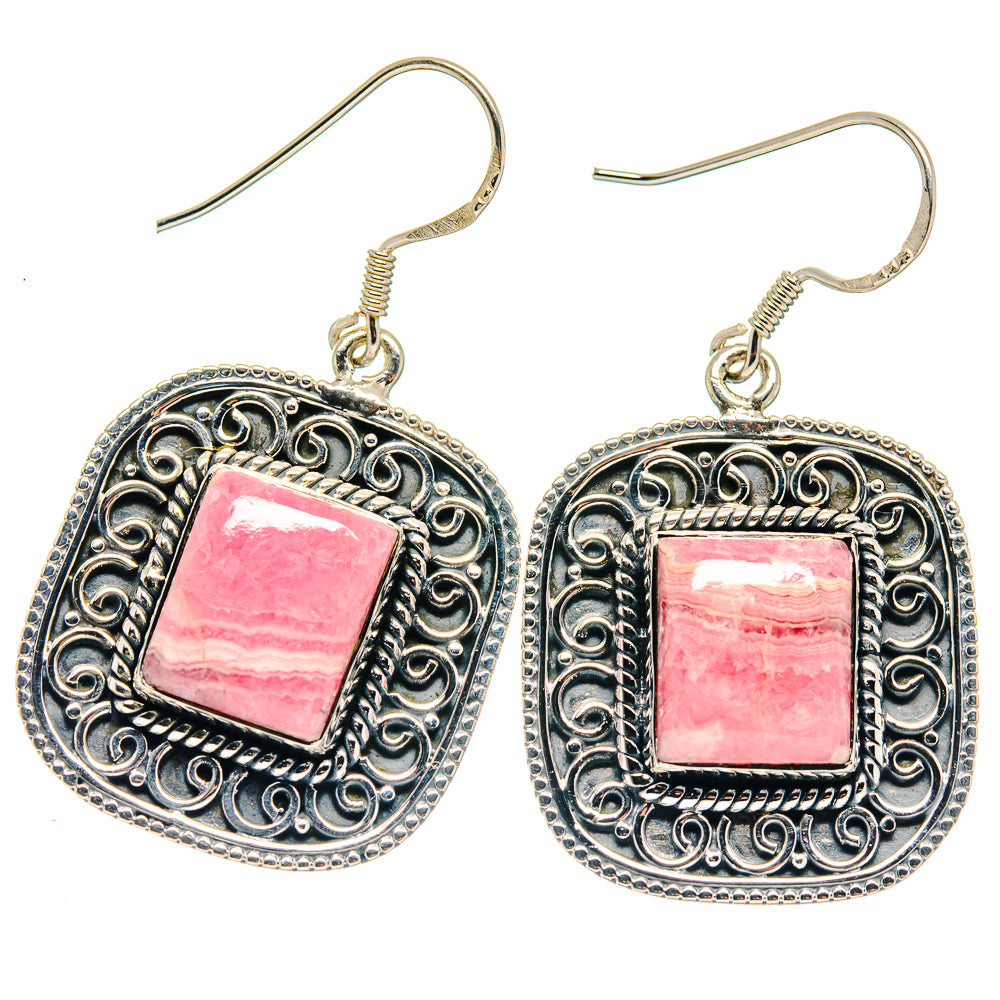 Rhodochrosite Earrings handcrafted by Anasilvercos - EARR423217