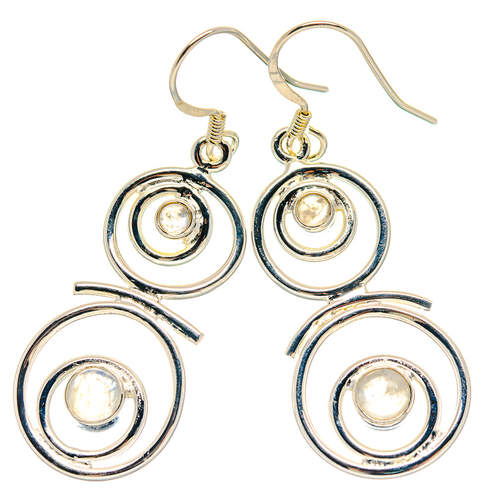 Rainbow Moonstone Earrings handcrafted by Anasilvercos - EARR423225