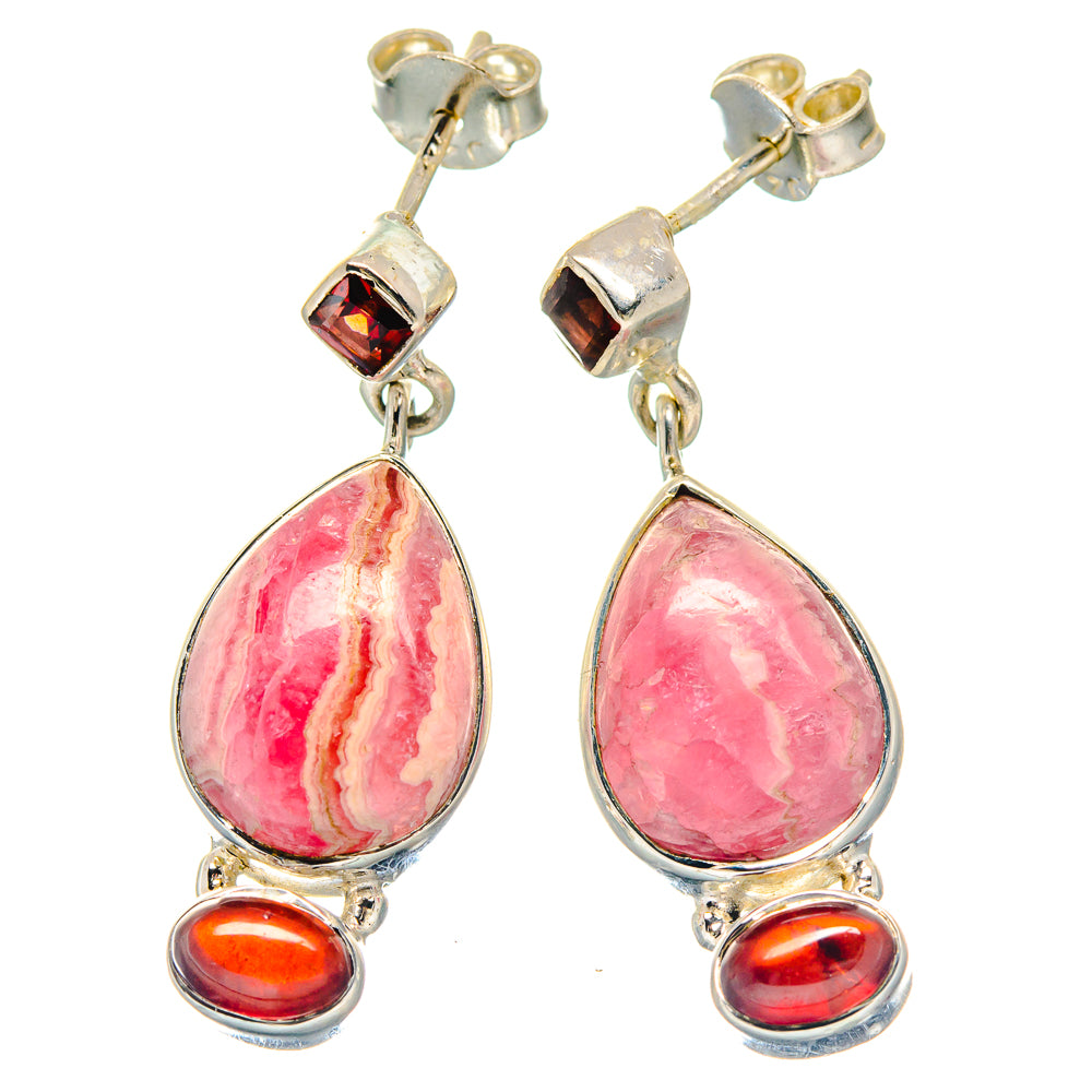 Rhodochrosite Earrings handcrafted by Anasilvercos - EARR423229