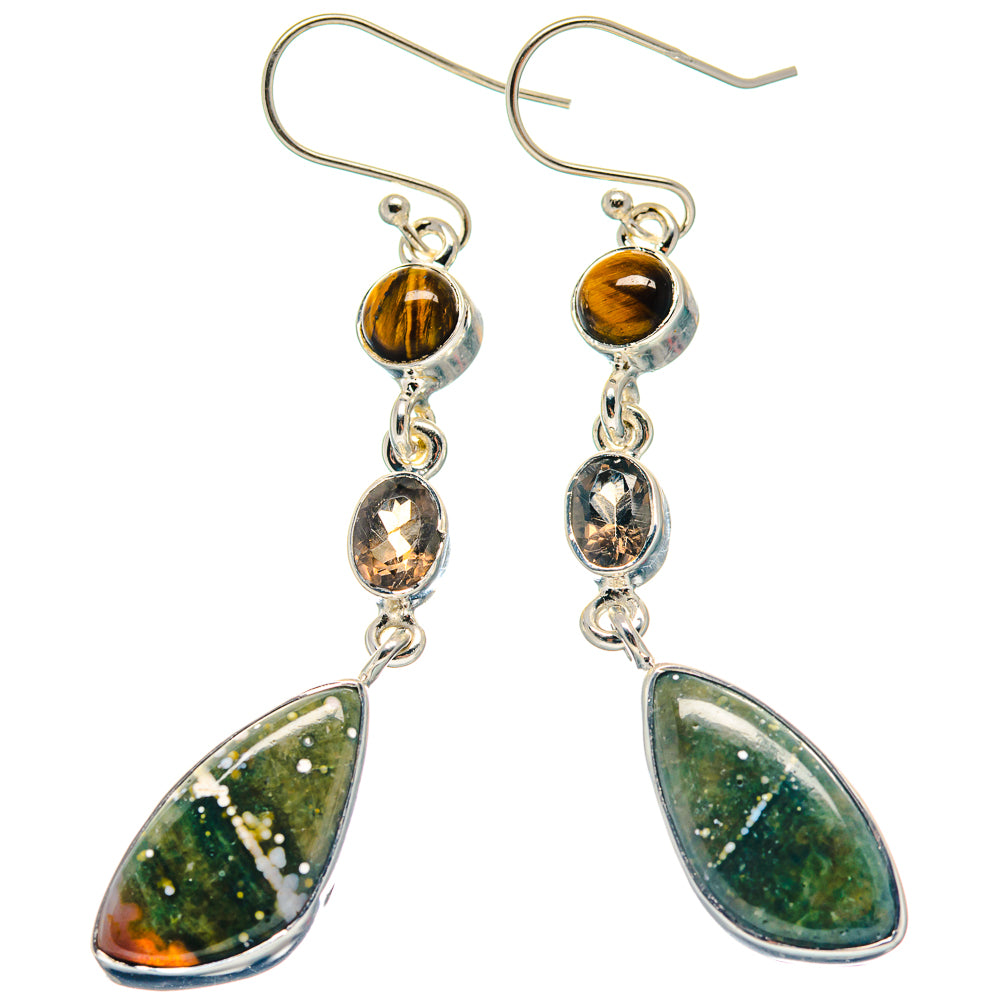 Ocean Jasper Earrings handcrafted by Anasilvercos - EARR423232