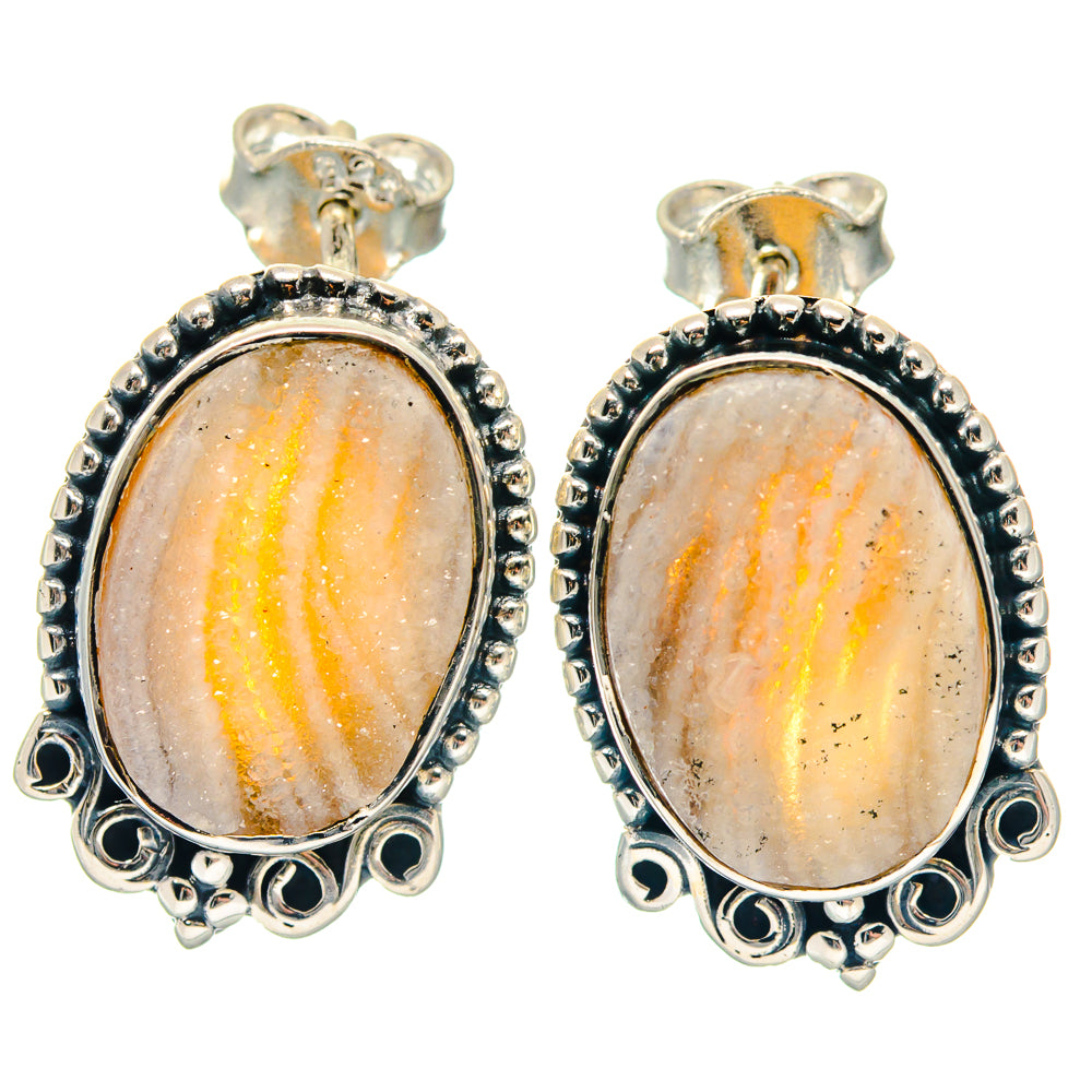 Laguna Lace Agate Earrings handcrafted by Anasilvercos - EARR423233