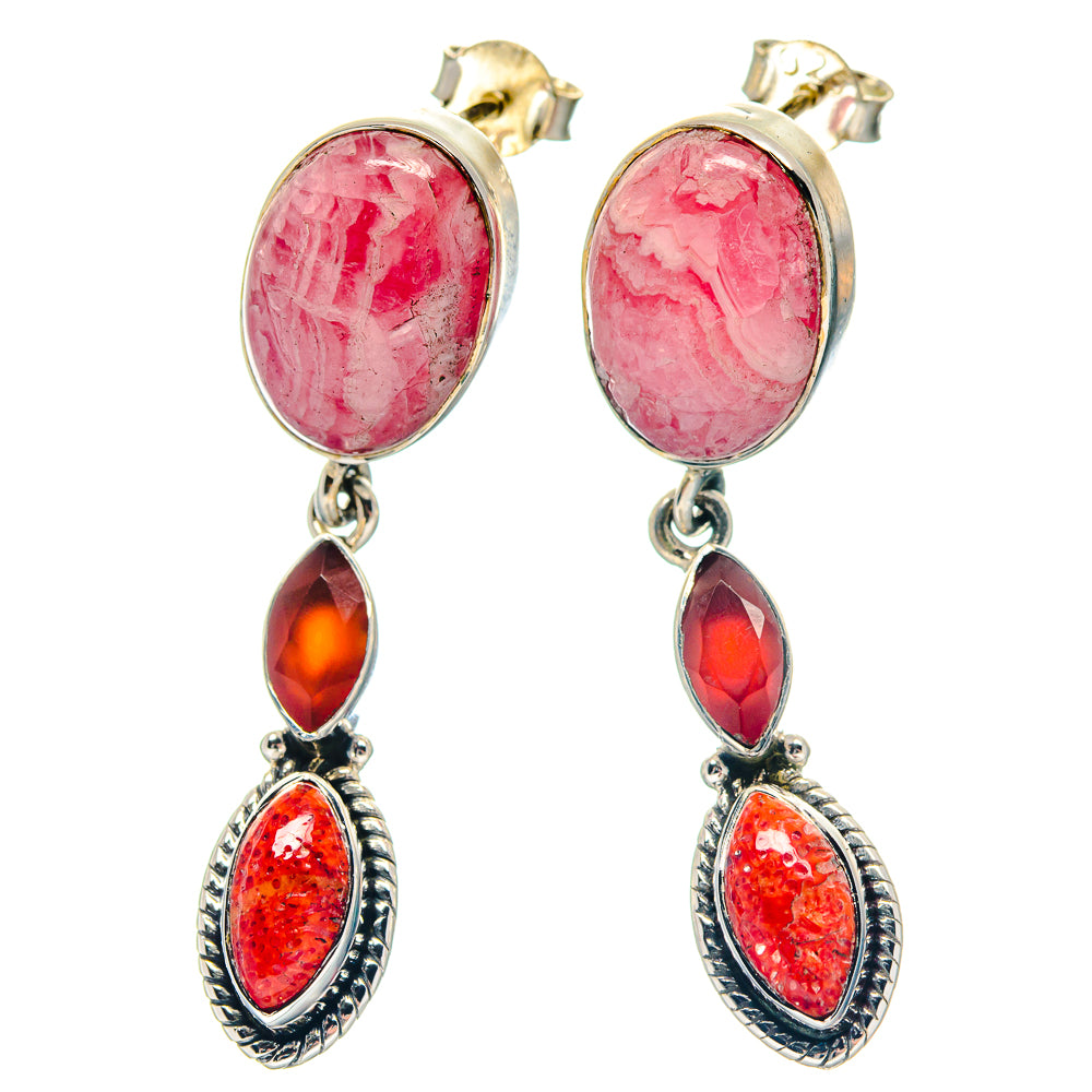 Rhodochrosite Earrings handcrafted by Anasilvercos - EARR423245