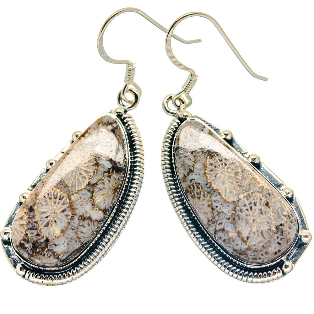 Fossil Coral Earrings handcrafted by Anasilvercos - EARR423246