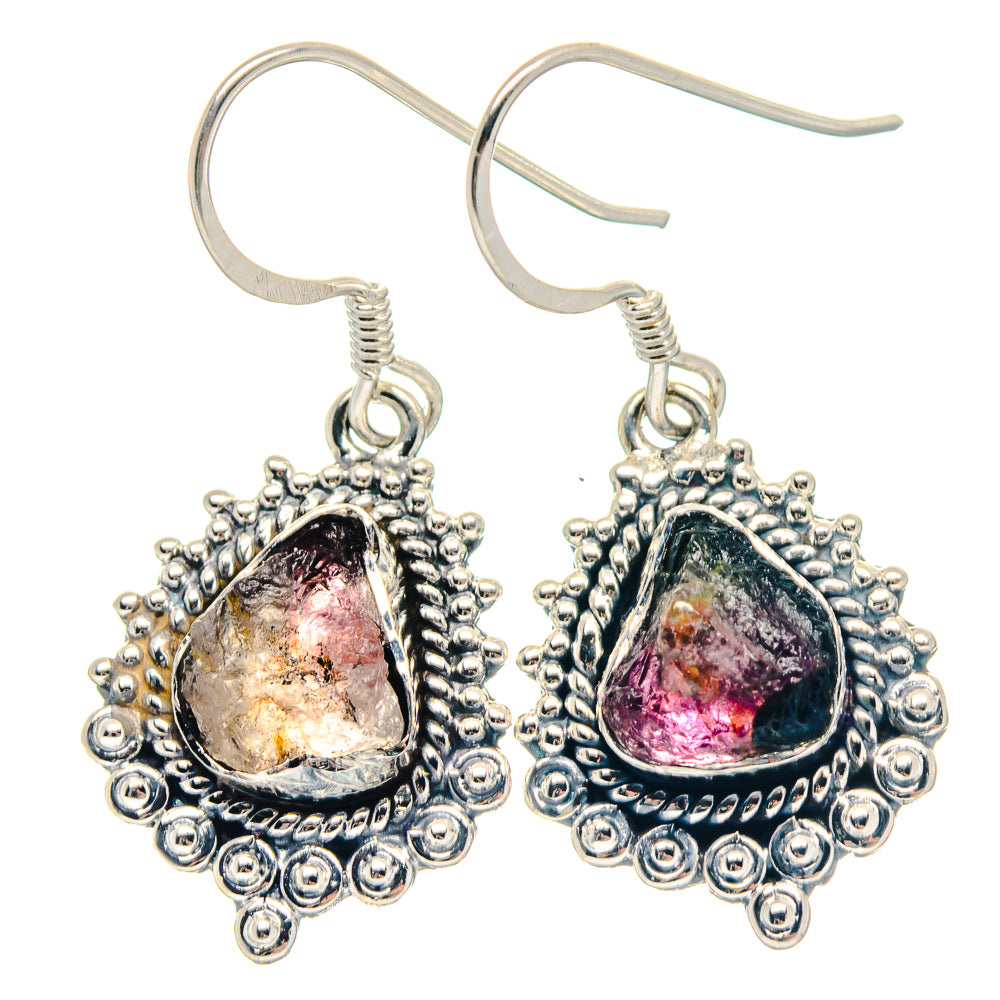 Watermelon Tourmaline Earrings handcrafted by Anasilvercos - EARR423248