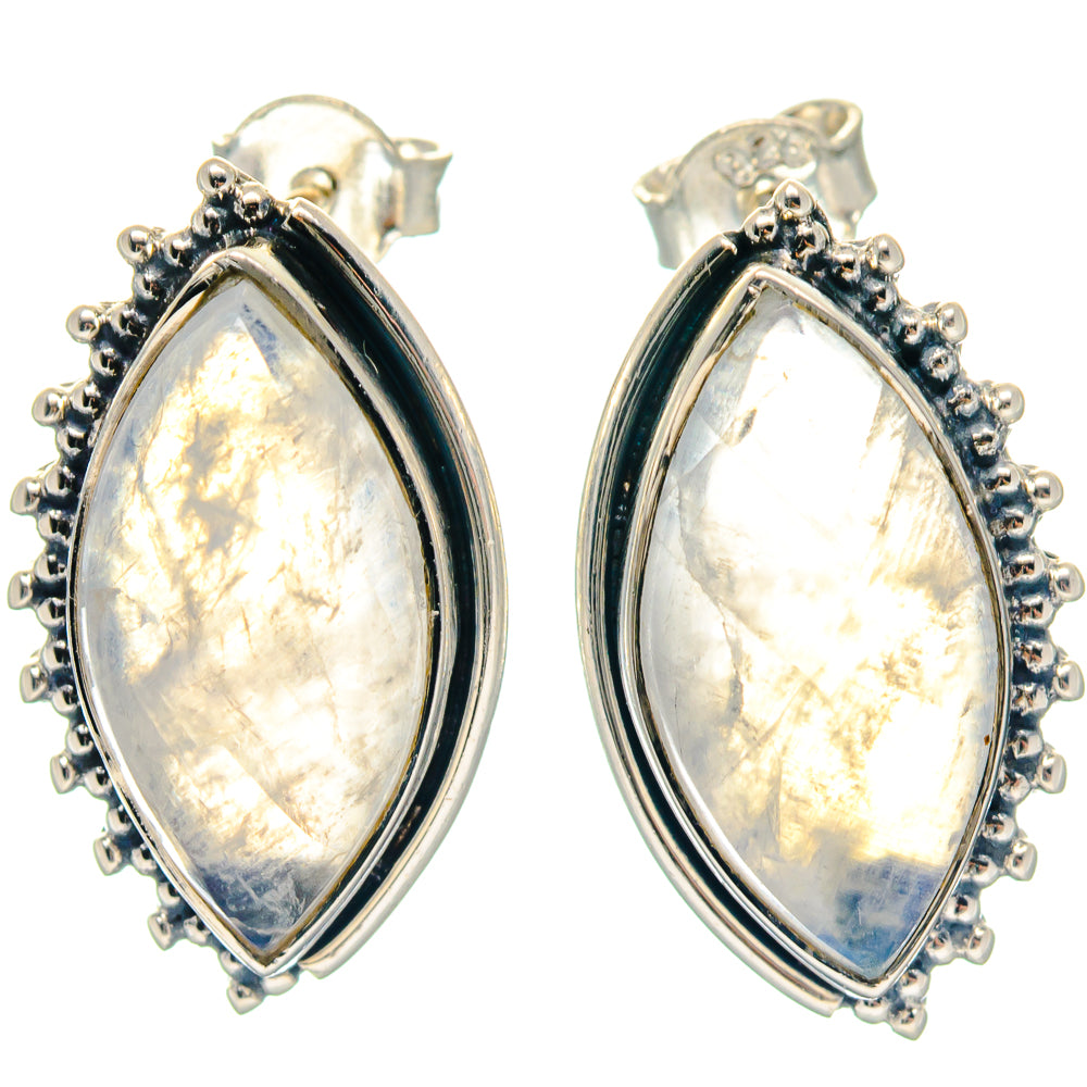 Rainbow Moonstone Earrings handcrafted by Anasilvercos - EARR423252