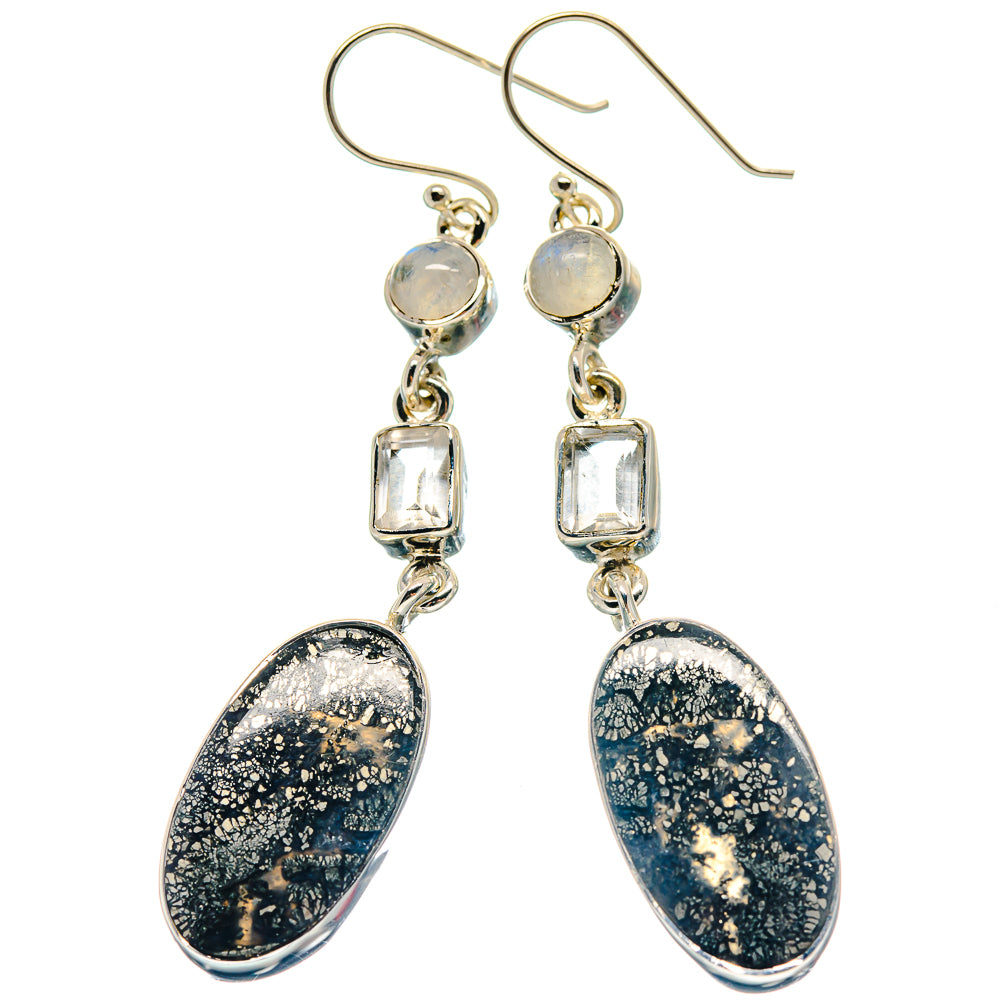 Pyrite Agate Earrings handcrafted by Anasilvercos - EARR423265