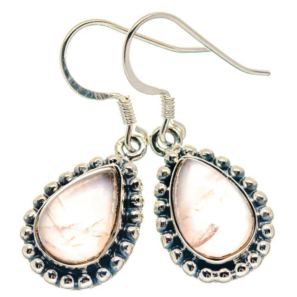 Rose Quartz Earrings handcrafted by Anasilvercos - EARR423277